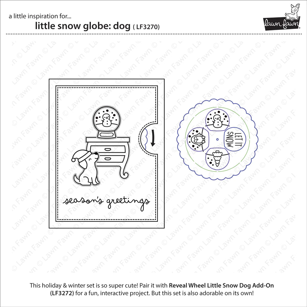 Lawn Fawn - Clear Stamps - Little Snow Globe: Dog