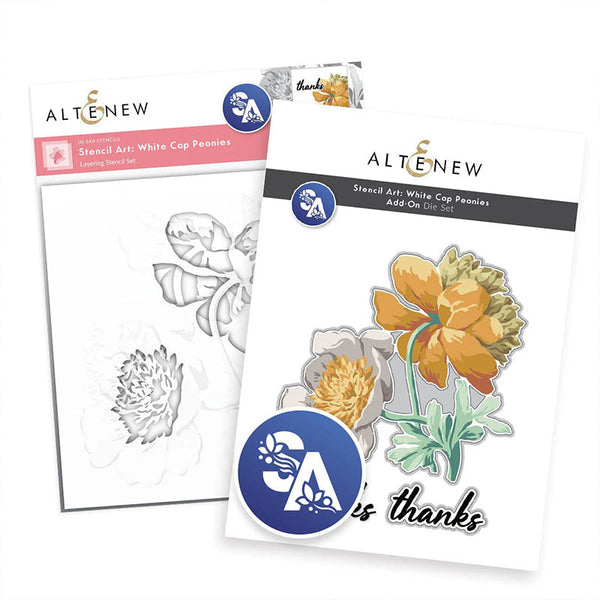 Altenew 2pc White Cap Peonies & Add-on