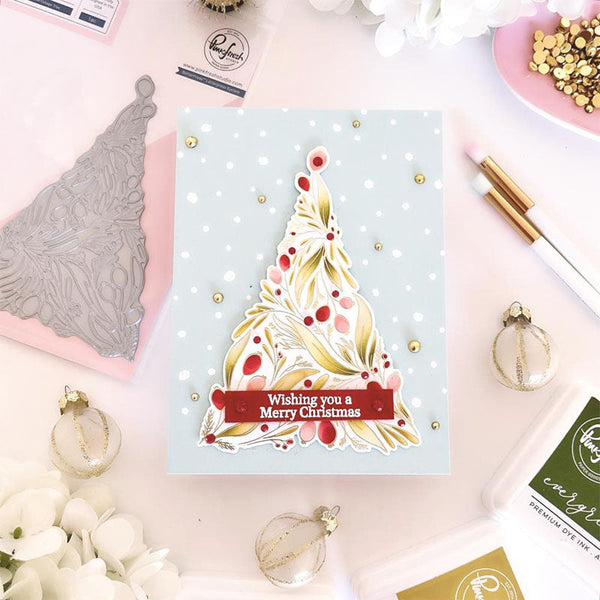 Pinkfresh Studio Press Plate Festive Foliage Tree