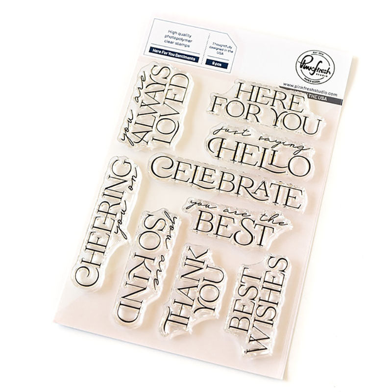 Pinkfresh Studio Clear Stamps Here For You Sentiments