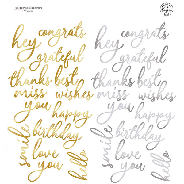 Pinkfresh Studio Ephemera Foiled Script Sentiment