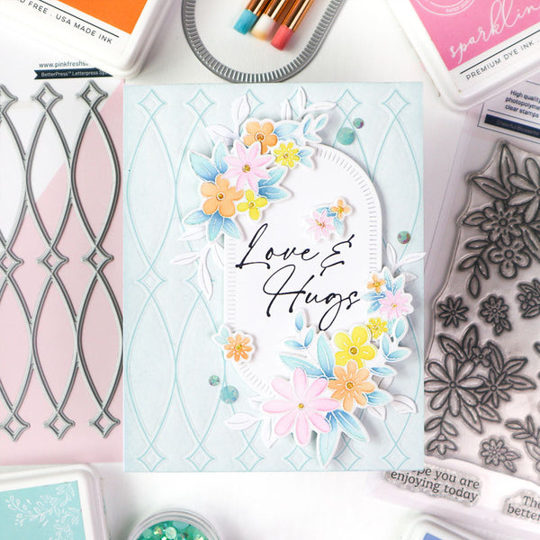 Pinkfresh Studio Press Plates Cheerful Blossoms