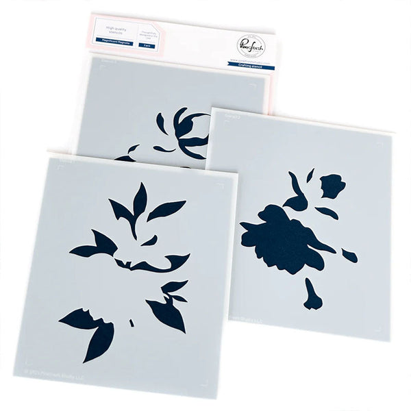 Pinkfresh Studio 3pc Stencil Magnificent Magnolia