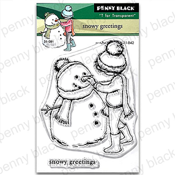 Penny Black Clear Stamps Snowy Greetings