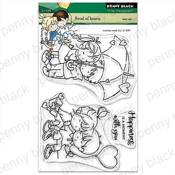 Penny Black Clear Stamps Flood Of Hearts