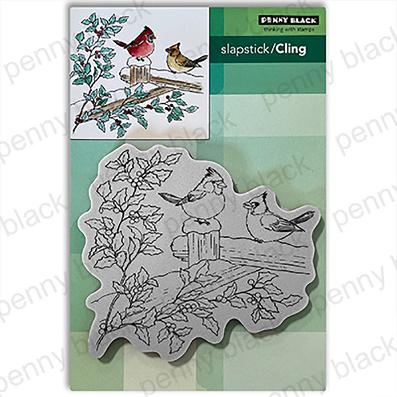 Penny Black Cling Stamp Cardinal Christmas