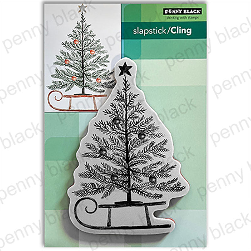 Penny Black Cling Stamp Tree Sleigh