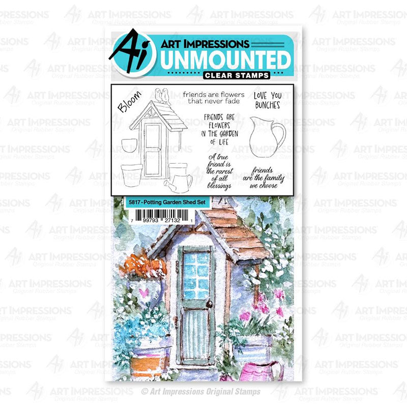 Art Impressions Clear Stamps Potting Garden Shed