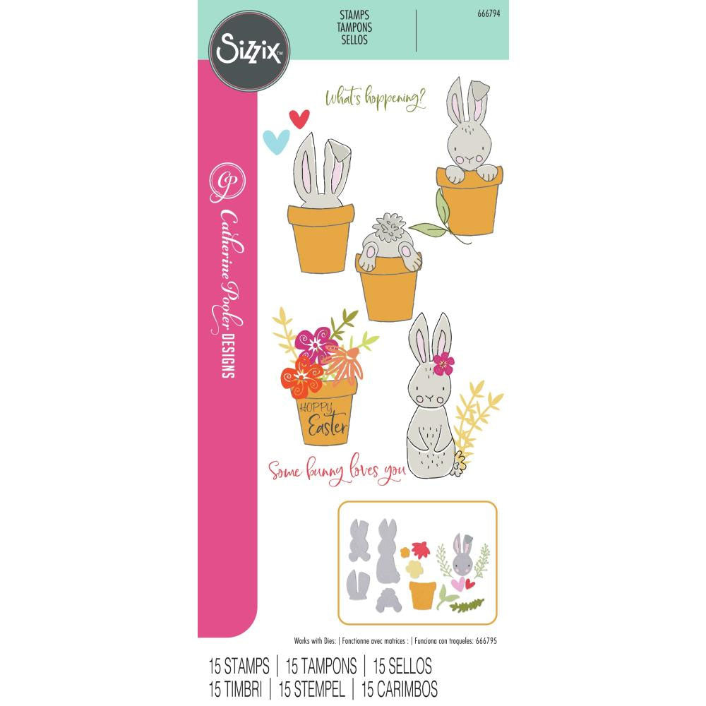 Sizzix Clear Stamps Bunny Bits & Blooms