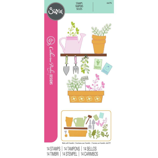 Sizzix Clear Stamps Greenhouse Finds