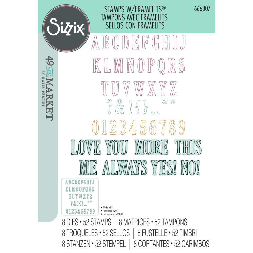 Sizzix Clear Stamps Fine Line Alpha