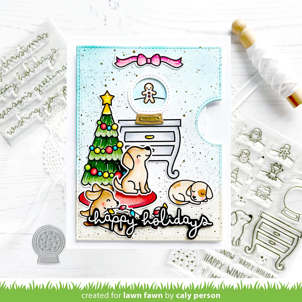 Lawn Fawn - Clear Stamps - Little Snow Globe: Bear