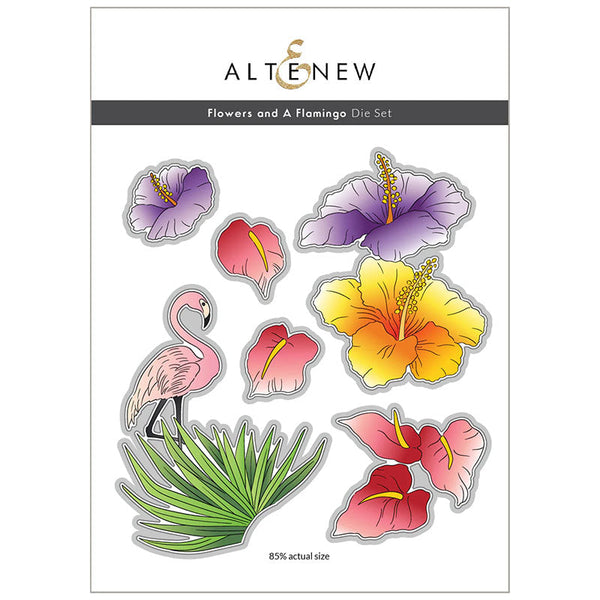 Altenew Dies Flowers and A Flamingo