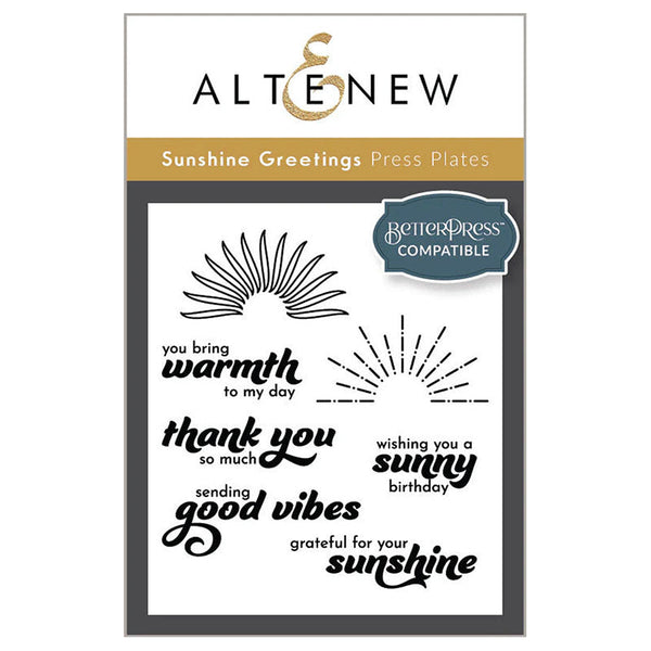 Altenew Press Plates Sunshine Greetings