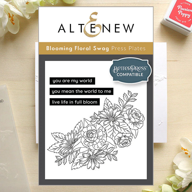 Altenew Press Plates Blooming Floral Swag