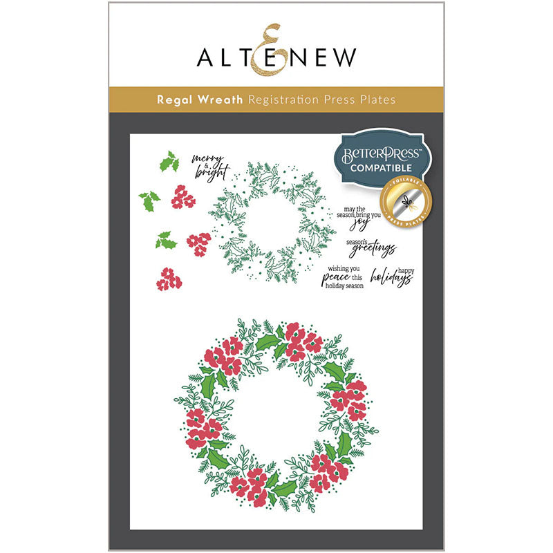 Altenew Press Plates Regal Wreath Registration