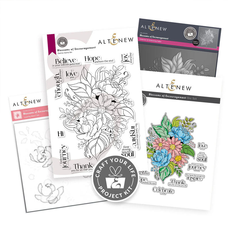 Altenew Craft Your Life Project Kit 4pc Blossoms Of Encouragement