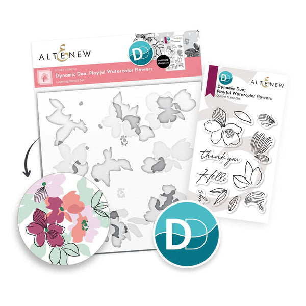 Altenew 2pc Dynamic Duo Playful Watercolor Flowers