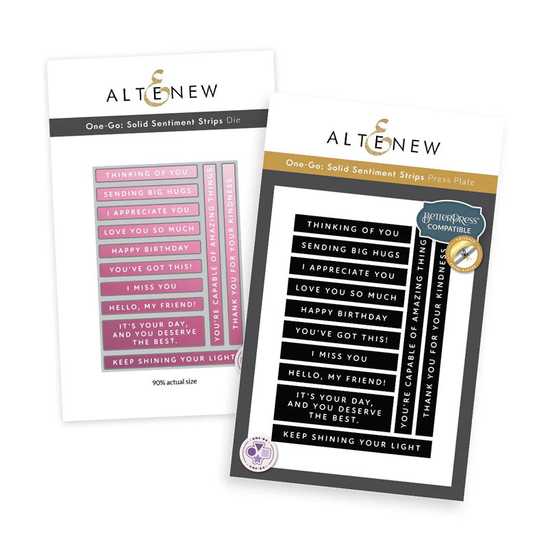 Altenew 2pc One-Go Solid Sentiment Strips