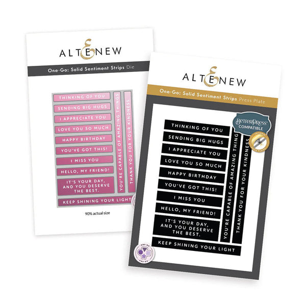 Altenew 2pc One-Go Solid Sentiment Strips