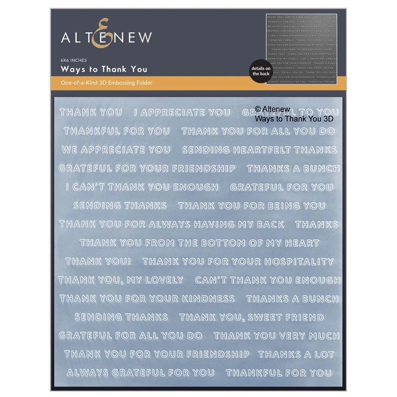 Altenew Embossing Folder Ways To Thank You