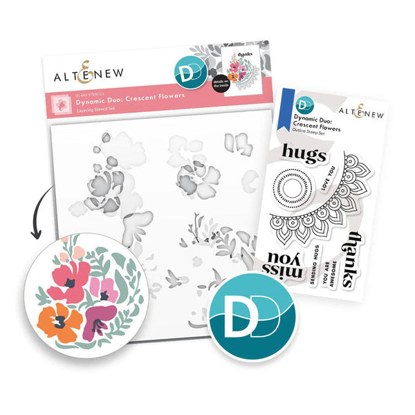 Altenew 2pc Dynamic Duo Crescent Flowers