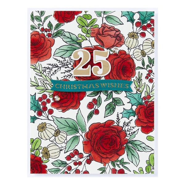 Spellbinders Press Plates Winter Rose Background