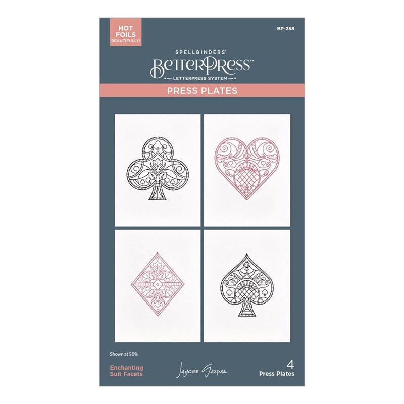 Spellbinders Press Plates Enchanting Suit Facets