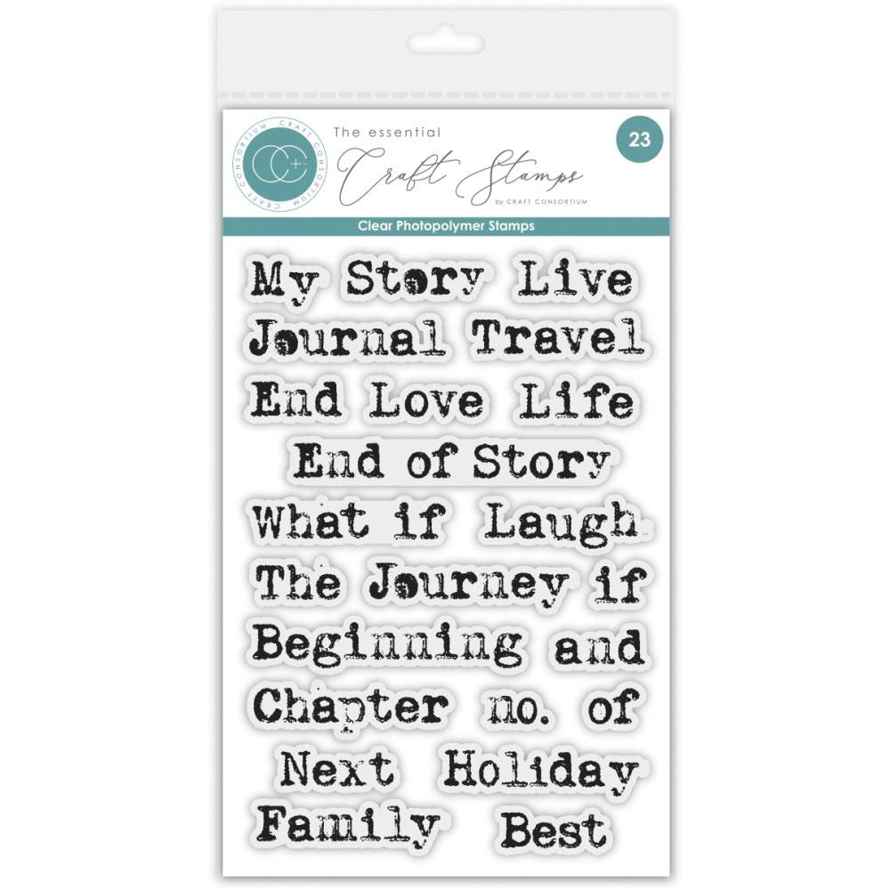 Craft Consortium Clear Stamps Journal Sentiments