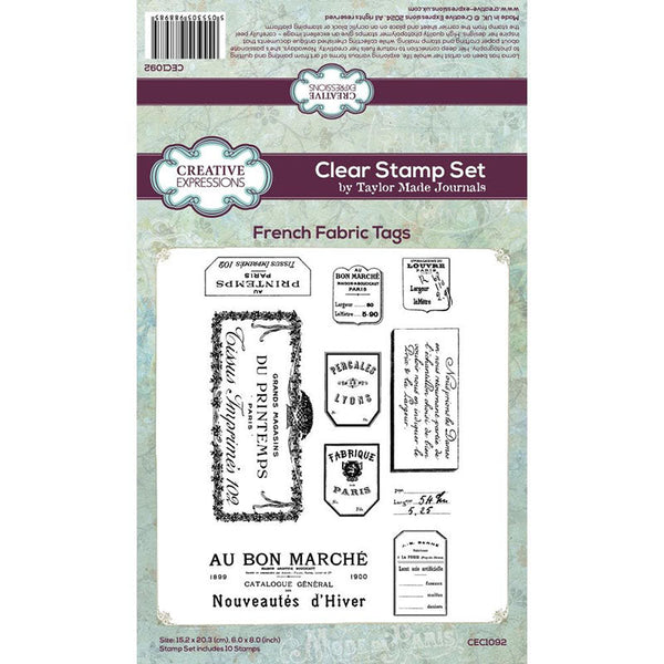 Creative Expressions Clear Stamps French Fabric Tags