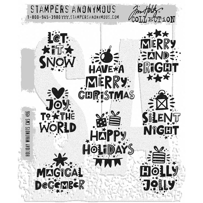 Tim Holtz Cling Stamp Holiday Whatnots