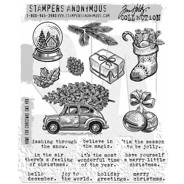 Tim Holtz Cling Stamp Home For Christmas