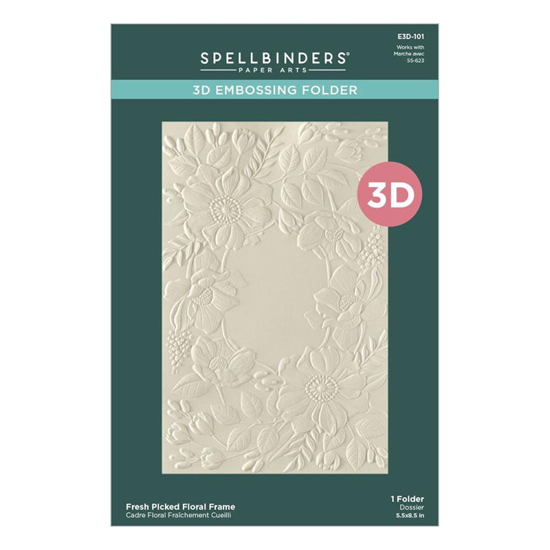 Spellbinders Embossing Folder Fresh Picked Floral Frame