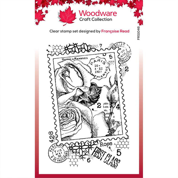 Woodware Clear Stamps Postal Rose