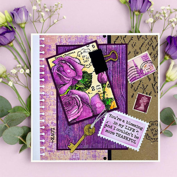 Woodware Clear Stamps Postal Rose