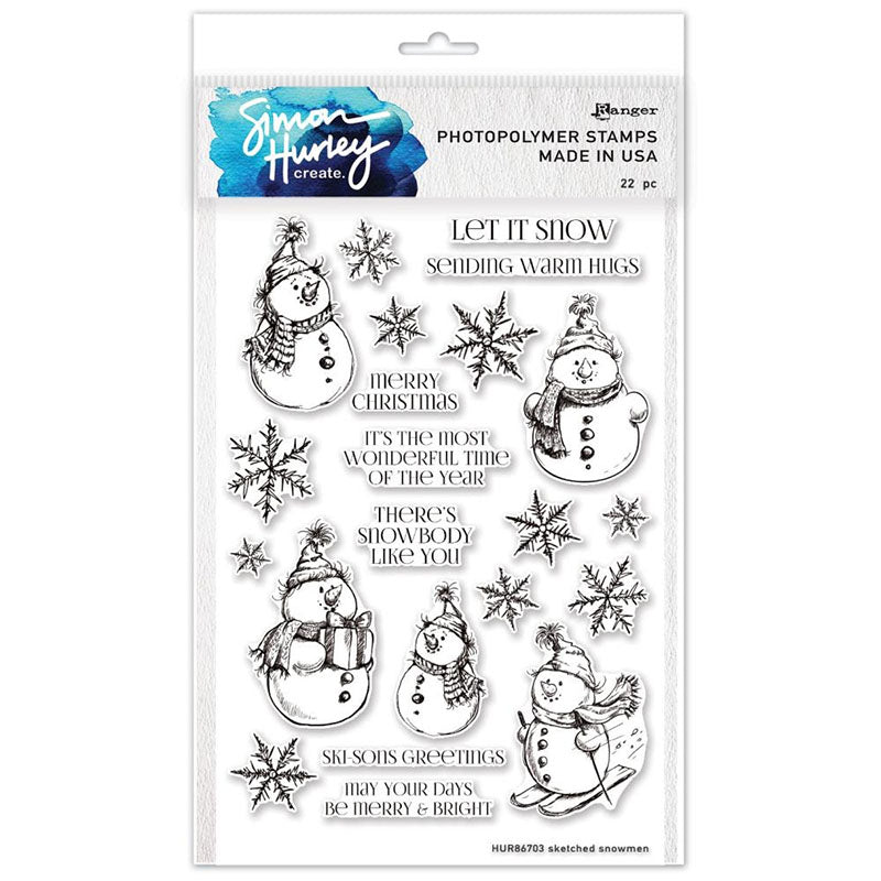 Simon Hurley Clear Stamps Sketched Snowman