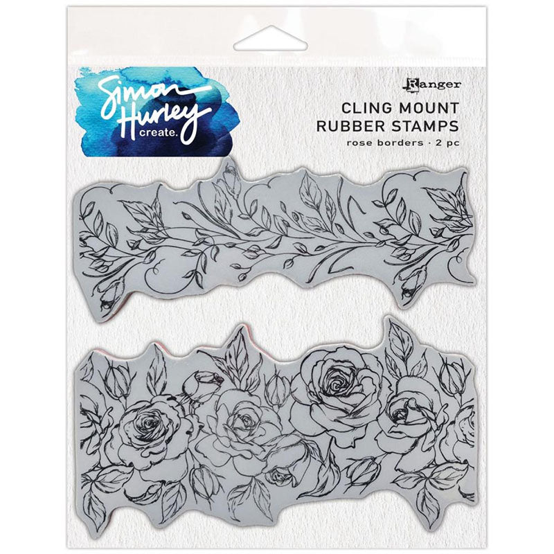 Simon Hurley Cling Stamps Rose Borders