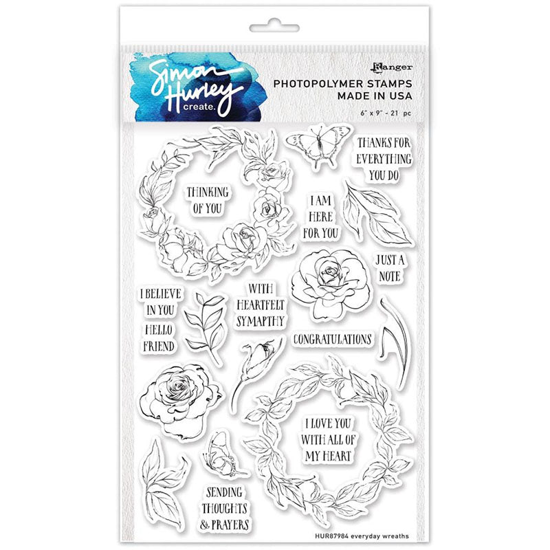 Simon Hurley Clear Stamps Everyday Wreaths