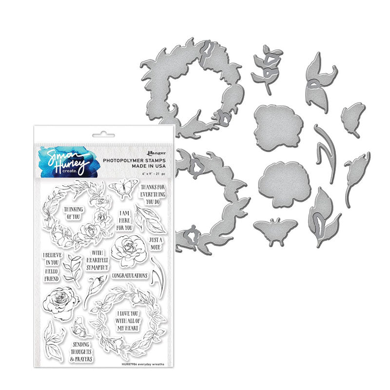 Simon Hurley Clear Stamps Everyday Wreaths