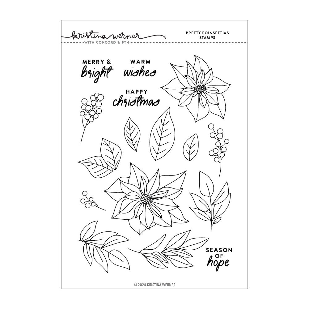 Concord & 9th Clear Stamps Pretty Poinsettias