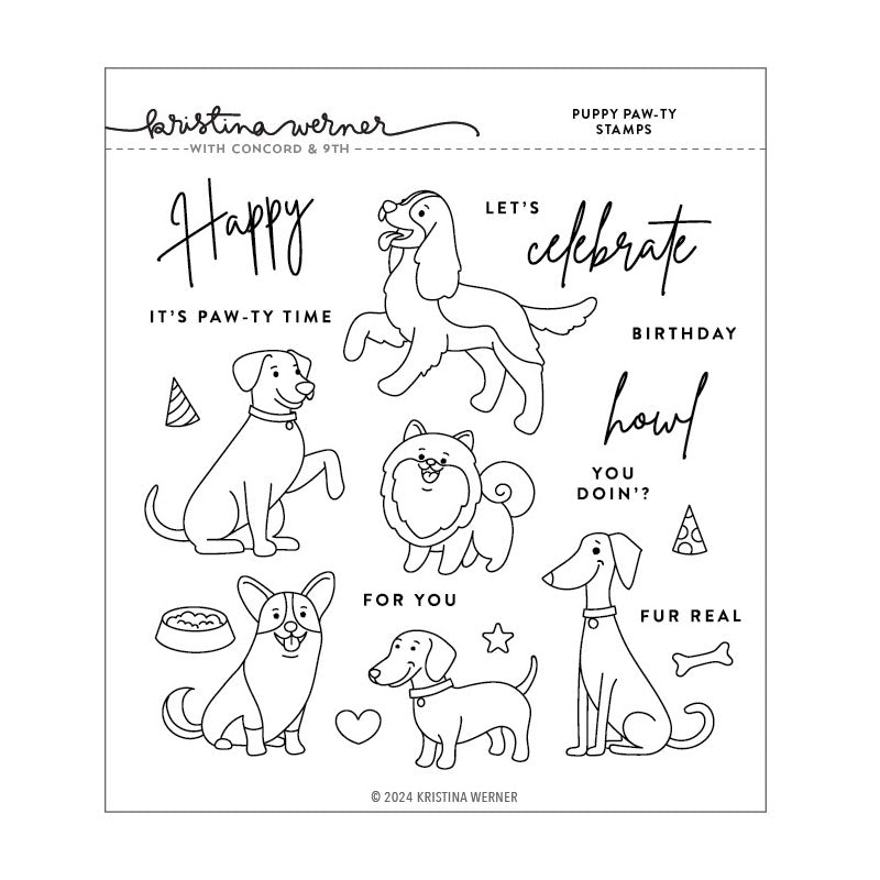 Concord & 9th Clear Stamps Puppy Paw-ty