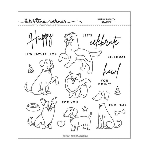 Concord & 9th Clear Stamps Puppy Paw-ty