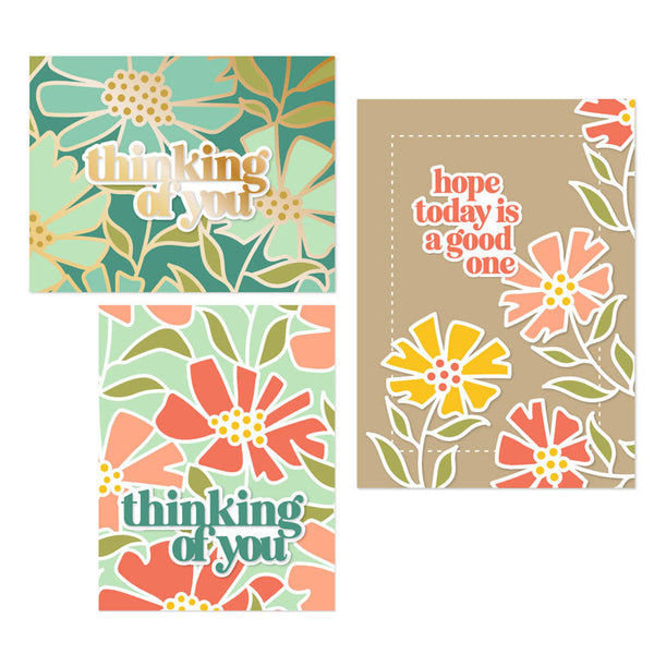 Concord & 9th Clear Stamps Cheerful Flowers Background