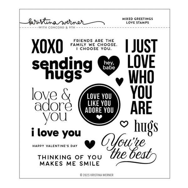 Concord & 9th Clear Stamps Mixed Greetings Love