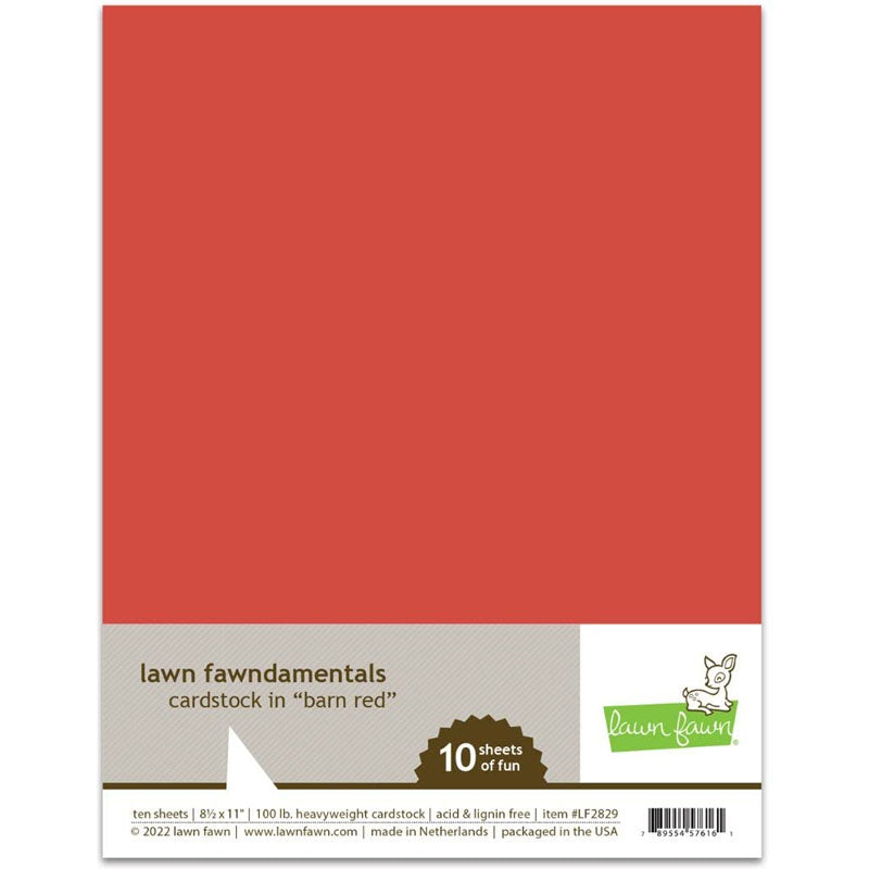 Lawn Fawn Cardstock 8.5x11 10pc Barn Red