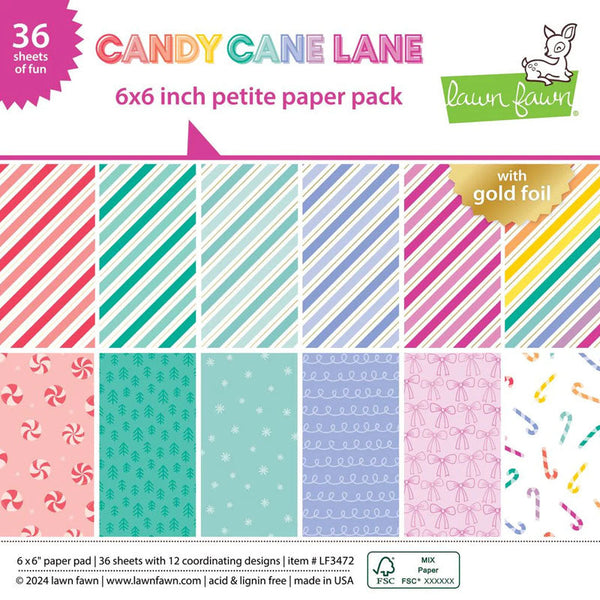 Lawn Fawn Paper 6x6 Candy Cane Lane