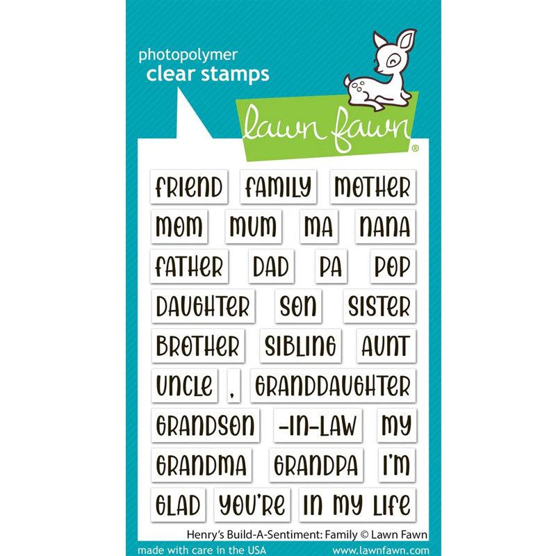 Lawn Fawn Clear Stamps Henry's Build-A-Sentiment: Family