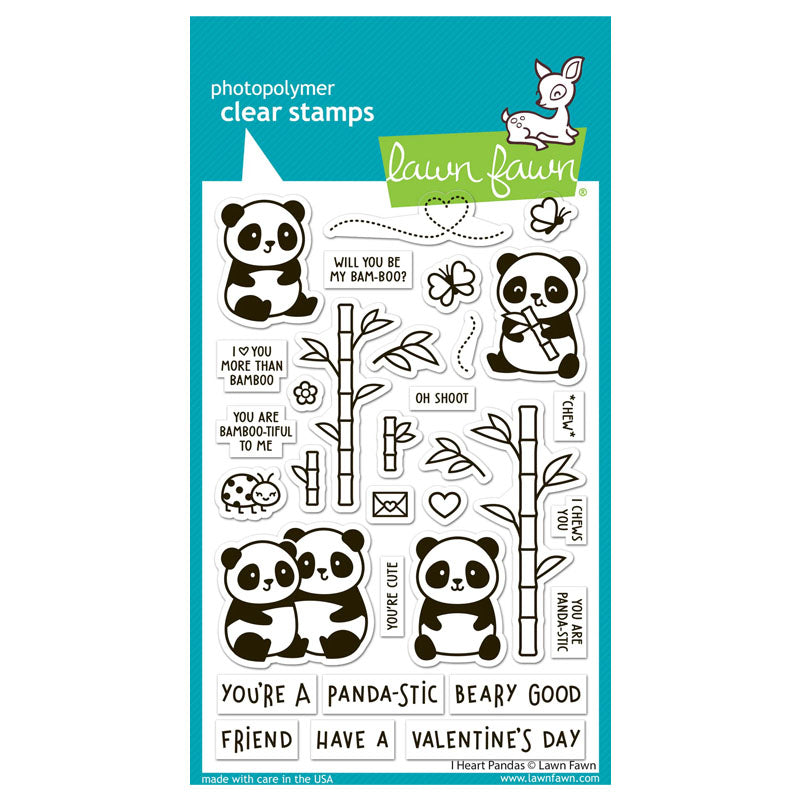 Lawn Fawn Clear Stamps I Heart Pandas