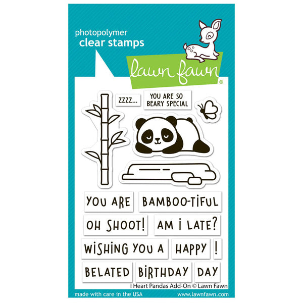 Lawn Fawn Clear Stamps I Heart Pandas Add-On