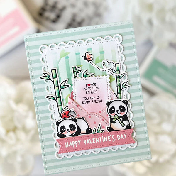 Lawn Fawn Clear Stamps I Heart Pandas Add-On